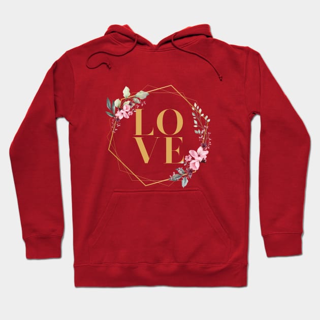 LOVE illustration text Hoodie by byNIKA